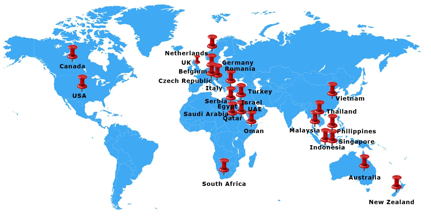 locations-we-serve, Global Network